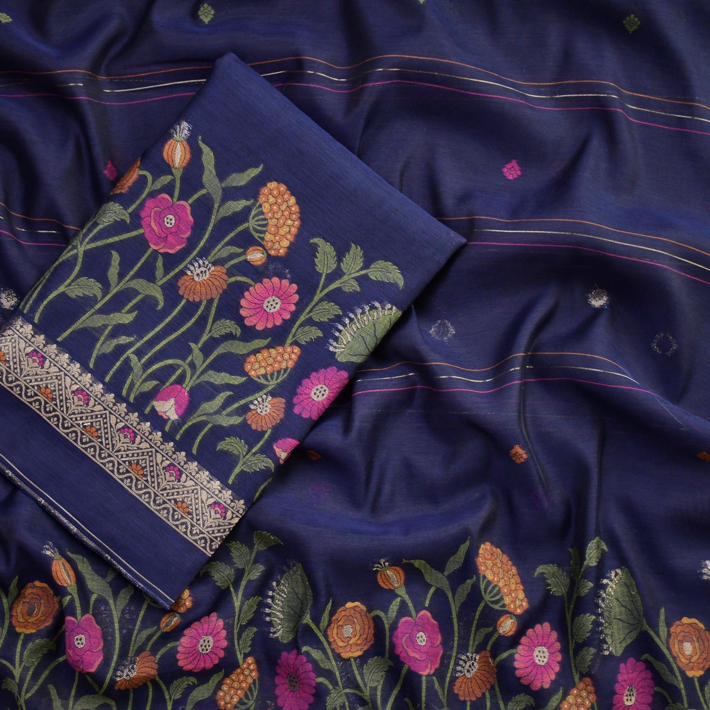 Chanderi  Silk Weaving  Unstitched Suit