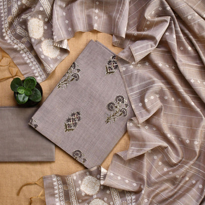 Chanderi Silk Unstitched Suit