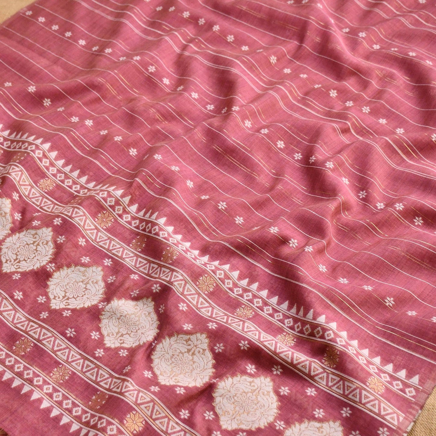 Chanderi Silk Unstitched Suit